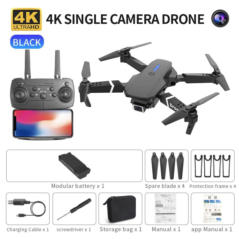 2026 NEW E88 Pro Drone 4k HD Dual Camera FPV 13-Minutes Flying Long Range Rc Quadcopter Foldable Mini Drone E88 Pro Boy Toy