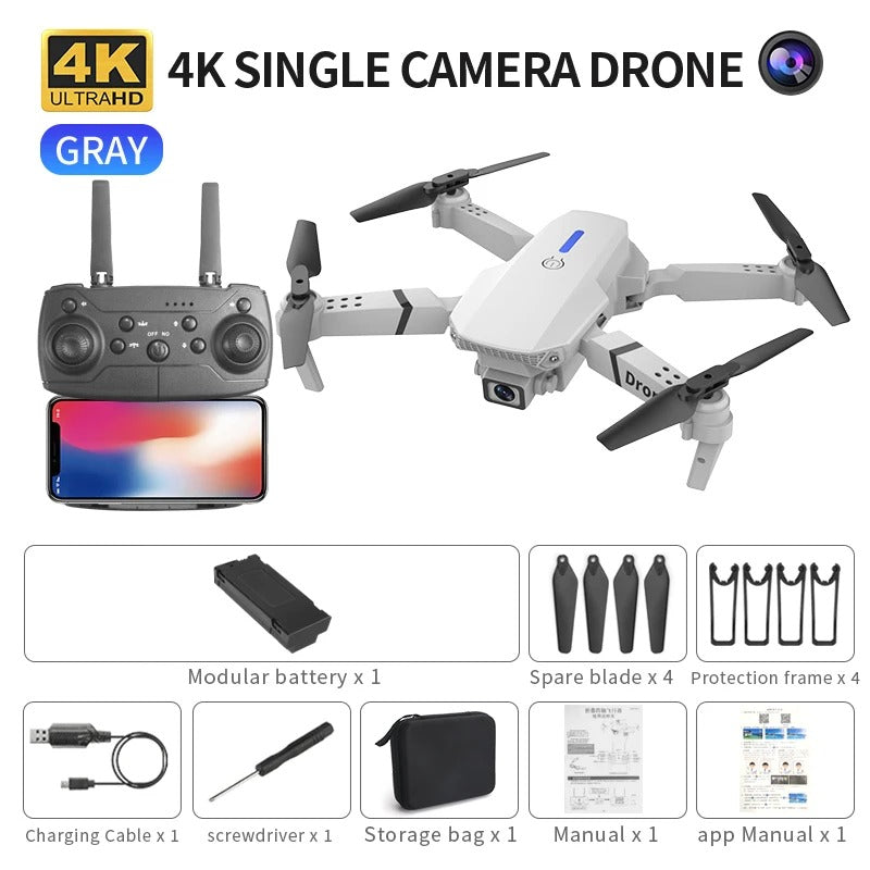 2026 NEW E88 Pro Drone 4k HD Dual Camera FPV 13-Minutes Flying Long Range Rc Quadcopter Foldable Mini Drone E88 Pro Boy Toy