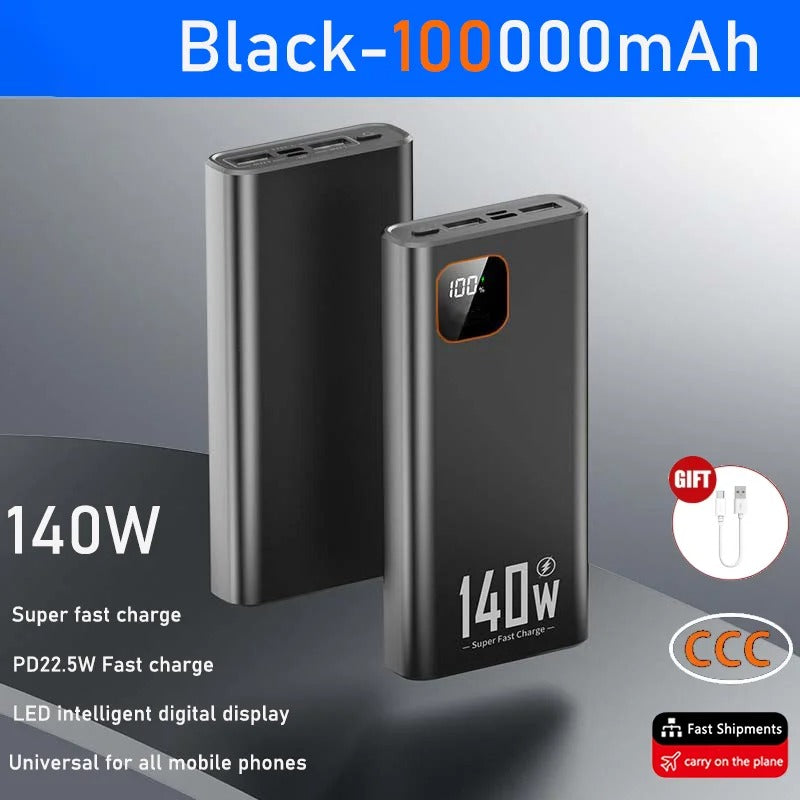 500000mAh 140W Power Bank High Capacity PD 22.5W Super Fast Charging Portable Battery Charger for iPhone 12-17 Samsung - Buglass