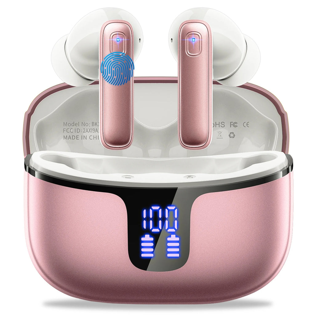 Bluetooth 5.3 Earbuds 40H Playtime, Hi-Fi Sound w/ENC Mic, IPX7 Waterproof, Comfort Fit Wireless Earphones for iOS Android