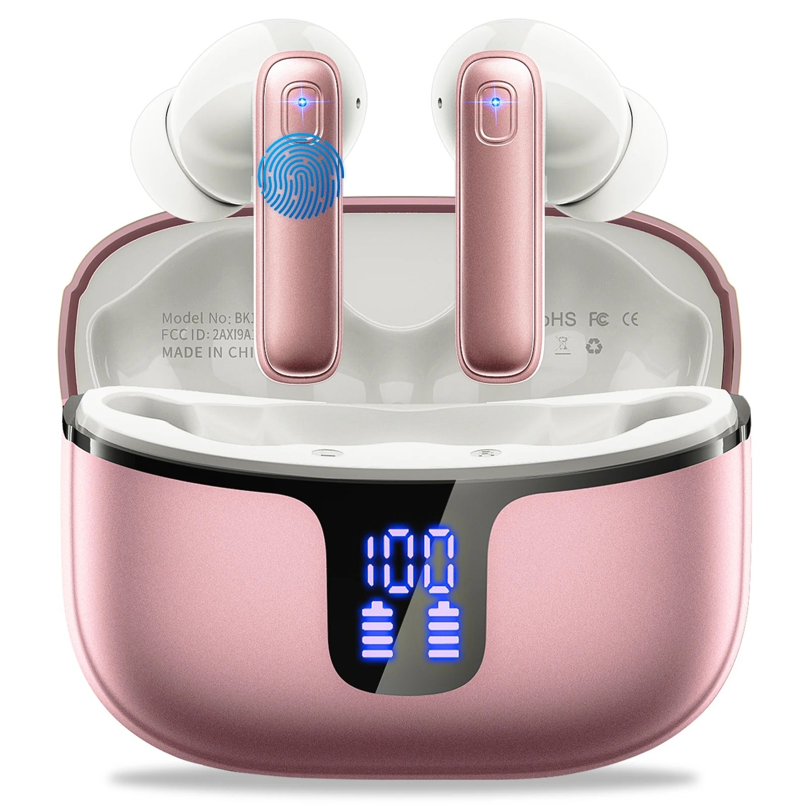 Bluetooth 5.3 Earbuds 40H Playtime, Hi-Fi Sound w/ENC Mic, IPX7 Waterproof, Comfort Fit Wireless Earphones for iOS Android
