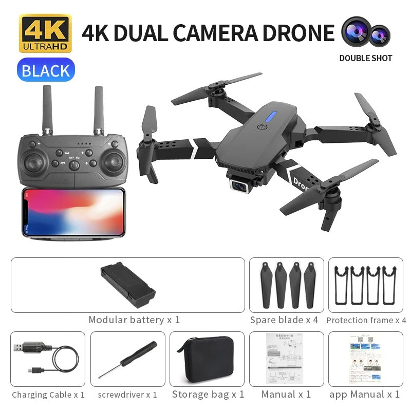 2026 NEW E88 Pro Drone 4k HD Dual Camera FPV 13-Minutes Flying Long Range Rc Quadcopter Foldable Mini Drone E88 Pro Boy Toy