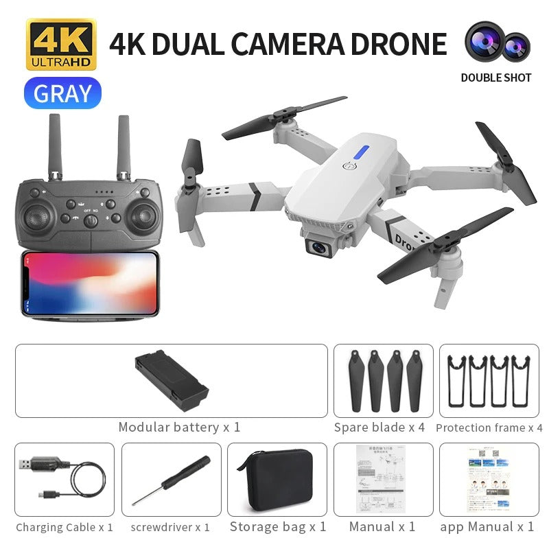 2026 NEW E88 Pro Drone 4k HD Dual Camera FPV 13-Minutes Flying Long Range Rc Quadcopter Foldable Mini Drone E88 Pro Boy Toy