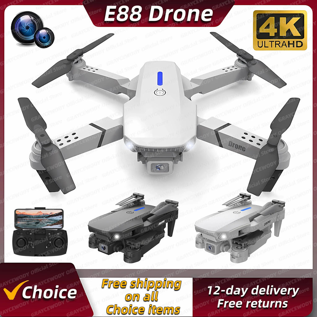 New E88Pro RC Drone 4K Professinal With 1080P Wide Angle HD Camera Foldable RC Helicopter WIFI FPV Height Hold Apron Sell