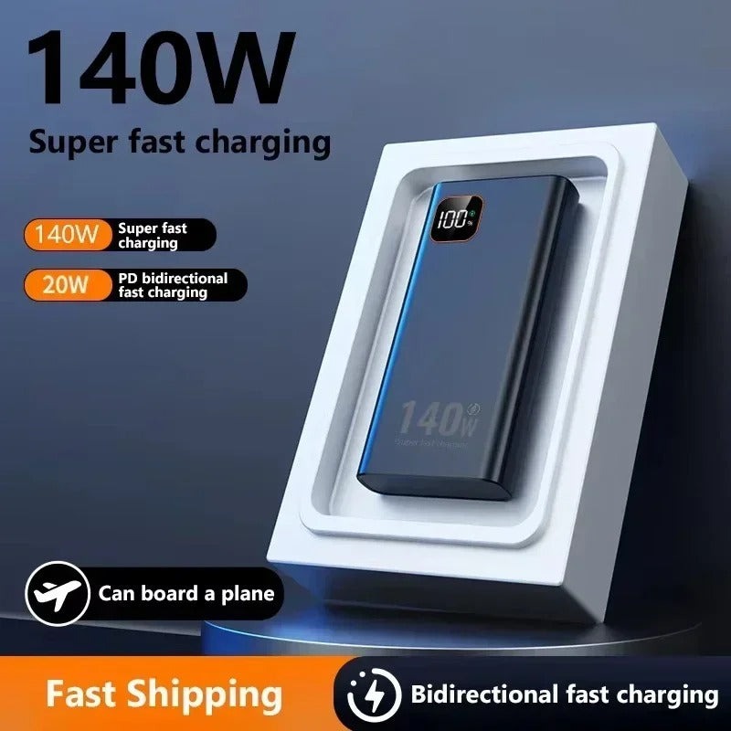 Lenovo 500000mAh Large Capacity 140W CCC Power Bank 2027 NEW Portable Super Fast Charging Battery Charger For Xiaomi iPhone