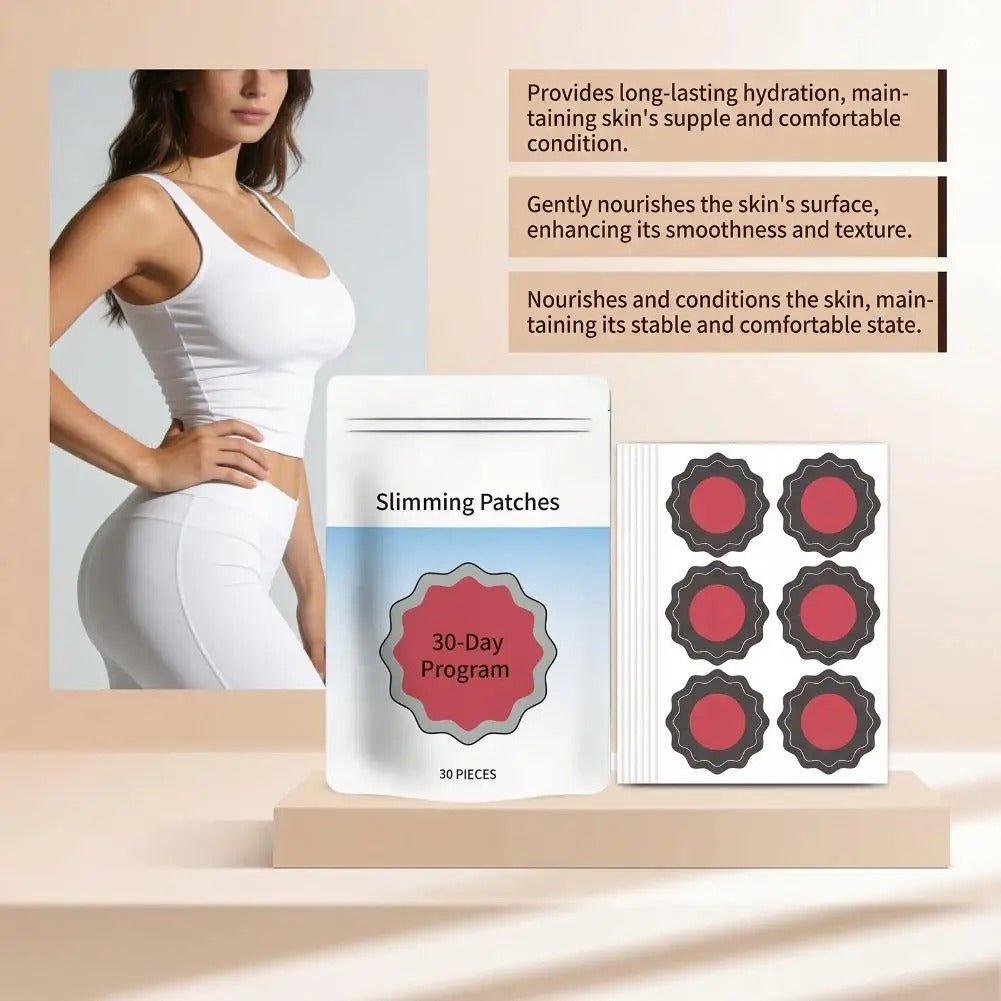 Herbal Abdomen Fat Burning Stickers For Weight Loss 30-Day Detox Slimming Patches Moisturizing Natural Slimming Belly Patches