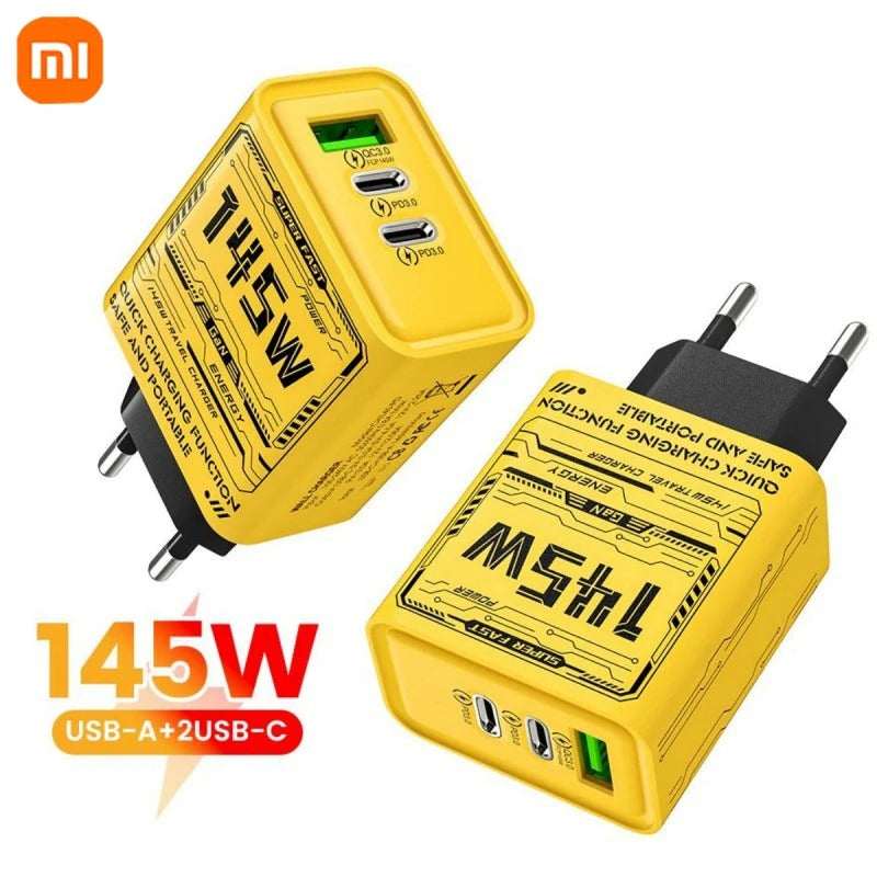 Xiaomi 145W Ultra Fast Charging 3-Ports PD USB Mobile Phones Charger EU/US/UK Plug Wall Adapter For iPhone Samsung Huawei NEW - Buglass
