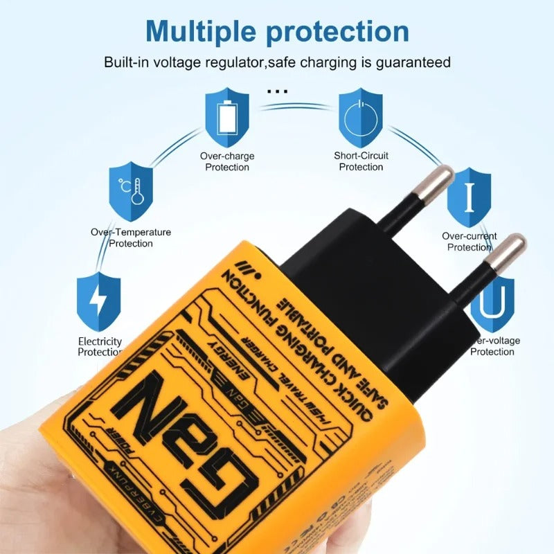 Xiaomi 145W Ultra Fast Charging 3-Ports PD USB Mobile Phones Charger EU/US/UK Plug Wall Adapter For iPhone Samsung Huawei NEW - Buglass