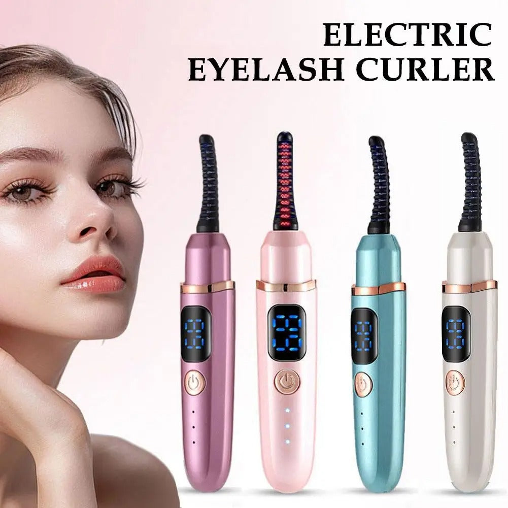 Rechargeable Electric Heated Eyelash Curler, Digital Display 3-Level Temperature Control for Long-Lasting Lash Curls