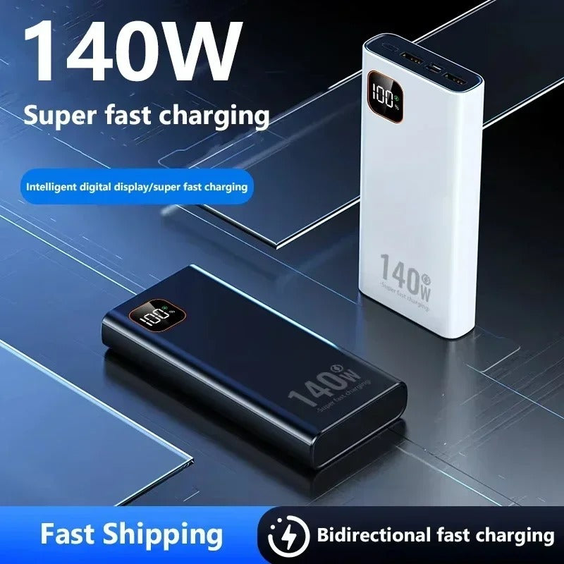 Lenovo 500000mAh Large Capacity 140W CCC Power Bank 2027 NEW Portable Super Fast Charging Battery Charger For Xiaomi iPhone