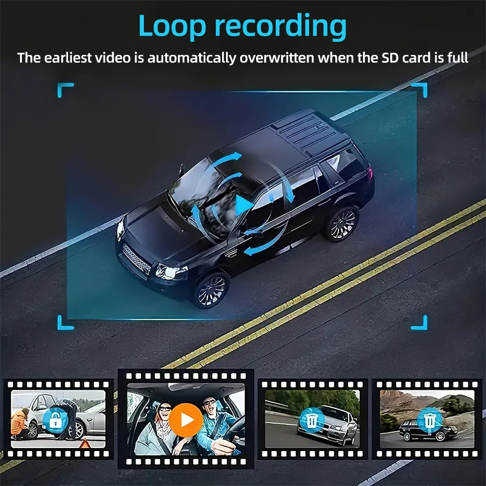 3 Channel Car Camera IR Night Vision 1080P 3-Lens Inside Vehicle Dashcam With 32GB Memory Card Loop Recording Car DVRs Camera - Buglass