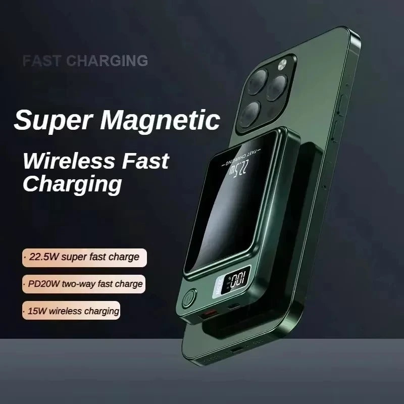 Xiaomi 200000mAh Power Bank Magnetic Wireless 22.5W Ultra Capacity Super Fast Charging Power Bank For IPhone16 Samsung 2025 - Buglass