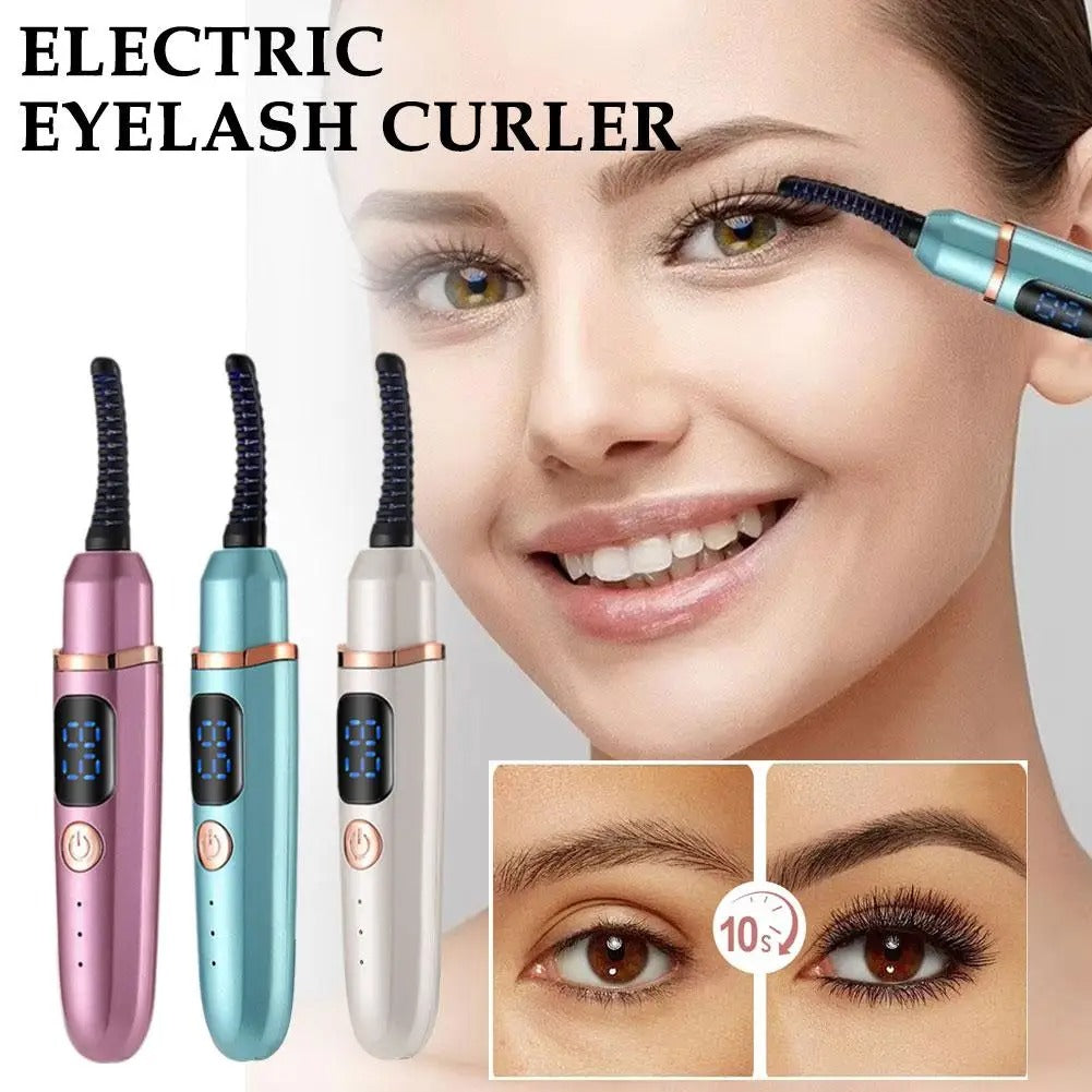 Rechargeable Electric Heated Eyelash Curler, Digital Display 3-Level Temperature Control for Long-Lasting Lash Curls