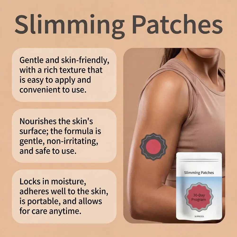 Herbal Abdomen Fat Burning Stickers For Weight Loss 30-Day Detox Slimming Patches Moisturizing Natural Slimming Belly Patches