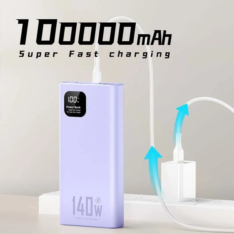 500000mAh 140W Power Bank High Capacity PD 22.5W Super Fast Charging Portable Battery Charger for iPhone 12-17 Samsung - Buglass