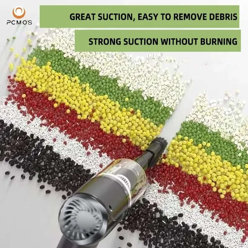 PCMOS 1PC Wireless Vacuum Cleaner Dual Use for Home and Car 120W High Power Powerful Vacuum Cleaner Black.