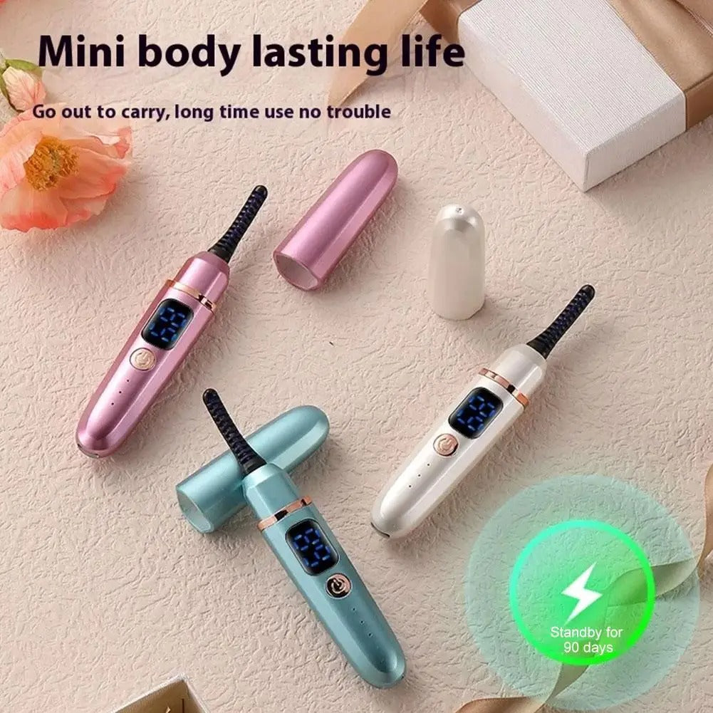 Rechargeable Electric Heated Eyelash Curler, Digital Display 3-Level Temperature Control for Long-Lasting Lash Curls