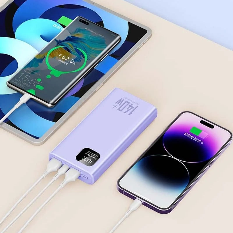 500000mAh 140W Power Bank High Capacity PD 22.5W Super Fast Charging Portable Battery Charger for iPhone 12-17 Samsung - Buglass