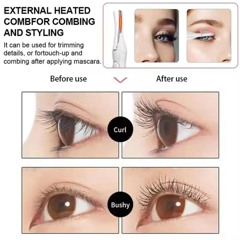 Heated Eyelash Curler – 3 Heat Settings for Long-Lasting Lift | USB Rechargeable