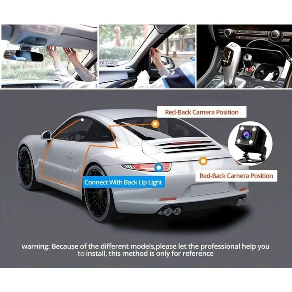 3 Channel Car Camera IR Night Vision 1080P 3-Lens Inside Vehicle Dashcam With 32GB Memory Card Loop Recording Car DVRs Camera - Buglass