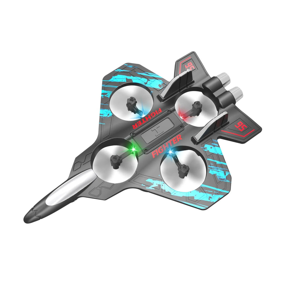 Glider Flying Helicopter RC Hobby Jet Plane 2.4G Stunt Remote Control Foam Fighter Airplane Toy With Light - Buglass