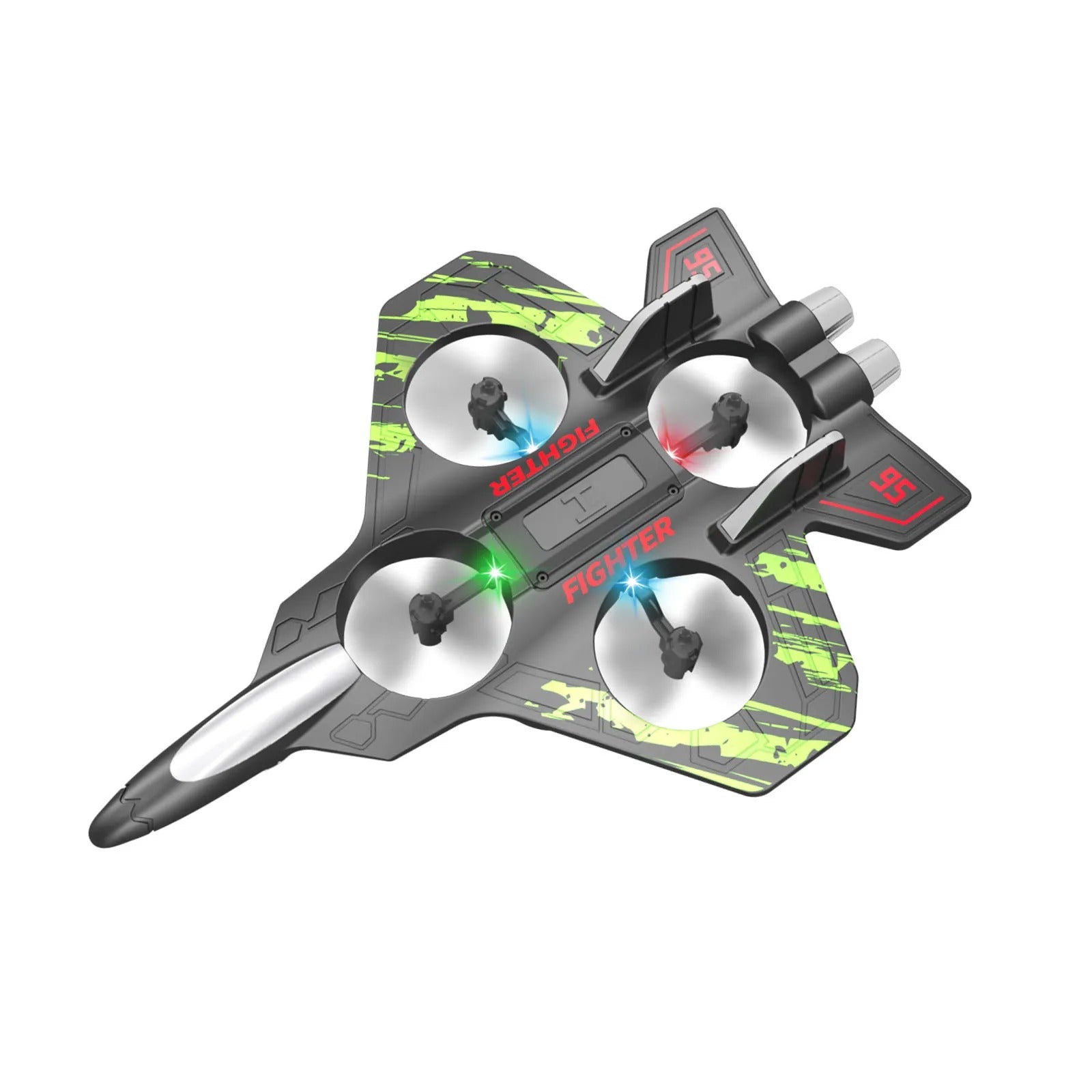 Glider Flying Helicopter RC Hobby Jet Plane 2.4G Stunt Remote Control Foam Fighter Airplane Toy With Light - Buglass