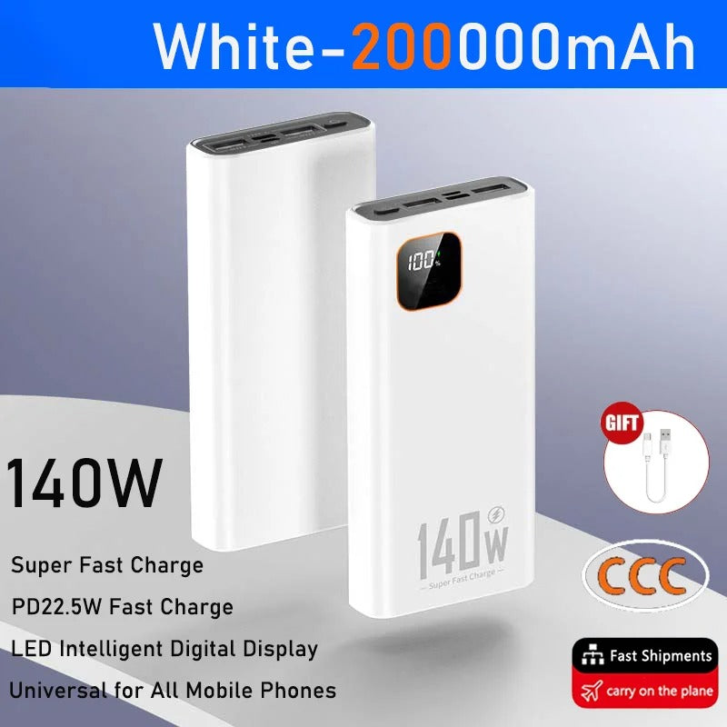 500000mAh 140W Power Bank High Capacity PD 22.5W Super Fast Charging Portable Battery Charger for iPhone 12-17 Samsung - Buglass