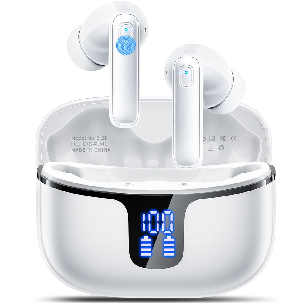 Bluetooth 5.3 Earbuds 40H Playtime, Hi-Fi Sound w/ENC Mic, IPX7 Waterproof, Comfort Fit Wireless Earphones for iOS Android