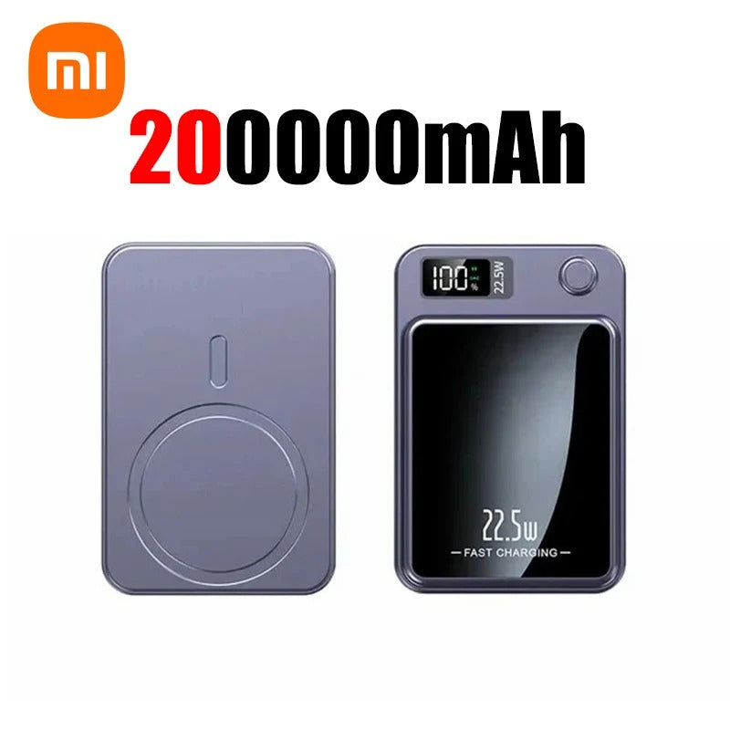 Xiaomi 200000mAh Power Bank Magnetic Wireless 22.5W Ultra Capacity Super Fast Charging Power Bank For IPhone16 Samsung 2025 - Buglass