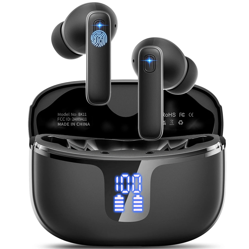 Bluetooth 5.3 Earbuds 40H Playtime, Hi-Fi Sound w/ENC Mic, IPX7 Waterproof, Comfort Fit Wireless Earphones for iOS Android