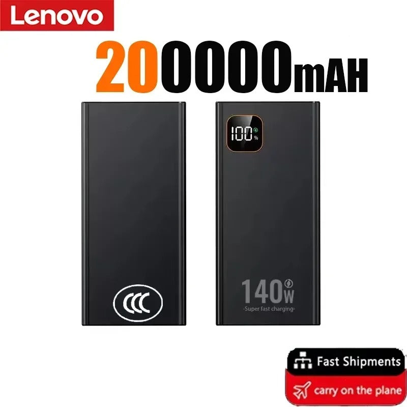 Lenovo 500000mAh Large Capacity 140W CCC Power Bank 2027 NEW Portable Super Fast Charging Battery Charger For Xiaomi iPhone