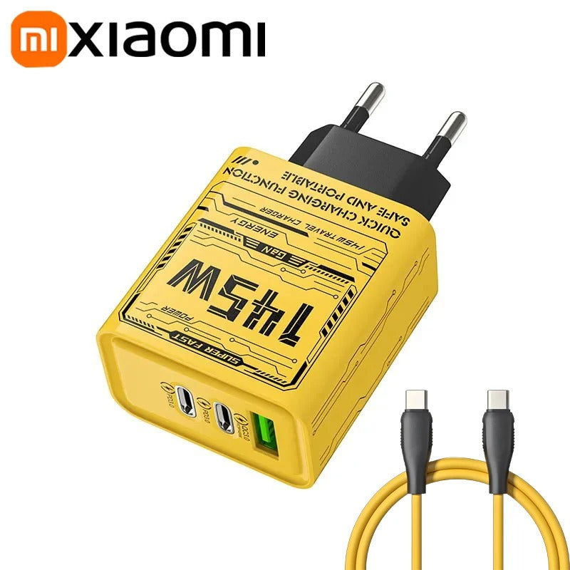 Xiaomi 145W Ultra Fast Charging 3-Ports PD USB Mobile Phones Charger EU/US/UK Plug Wall Adapter For iPhone Samsung Huawei NEW - Buglass
