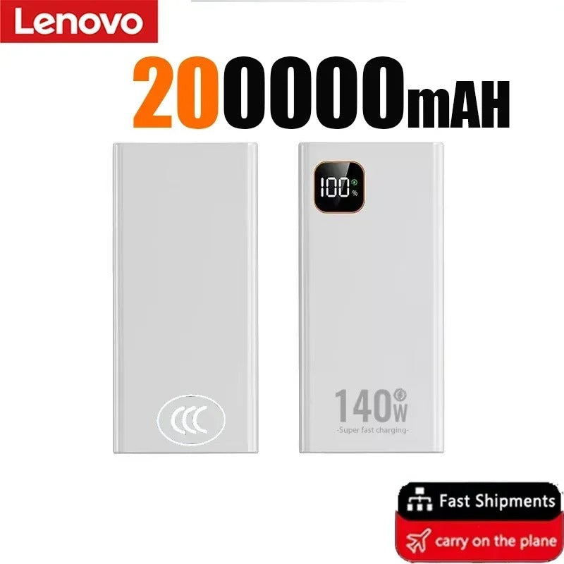 Lenovo 500000mAh Large Capacity 140W CCC Power Bank 2027 NEW Portable Super Fast Charging Battery Charger For Xiaomi iPhone