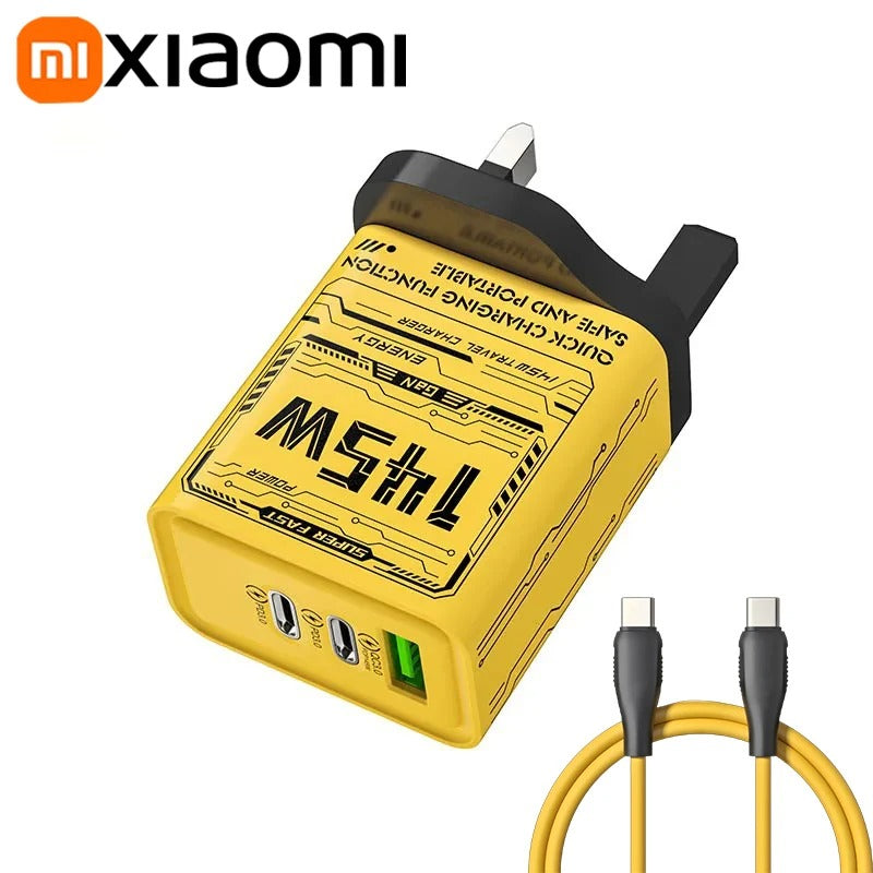 Xiaomi 145W Ultra Fast Charging 3-Ports PD USB Mobile Phones Charger EU/US/UK Plug Wall Adapter For iPhone Samsung Huawei NEW - Buglass