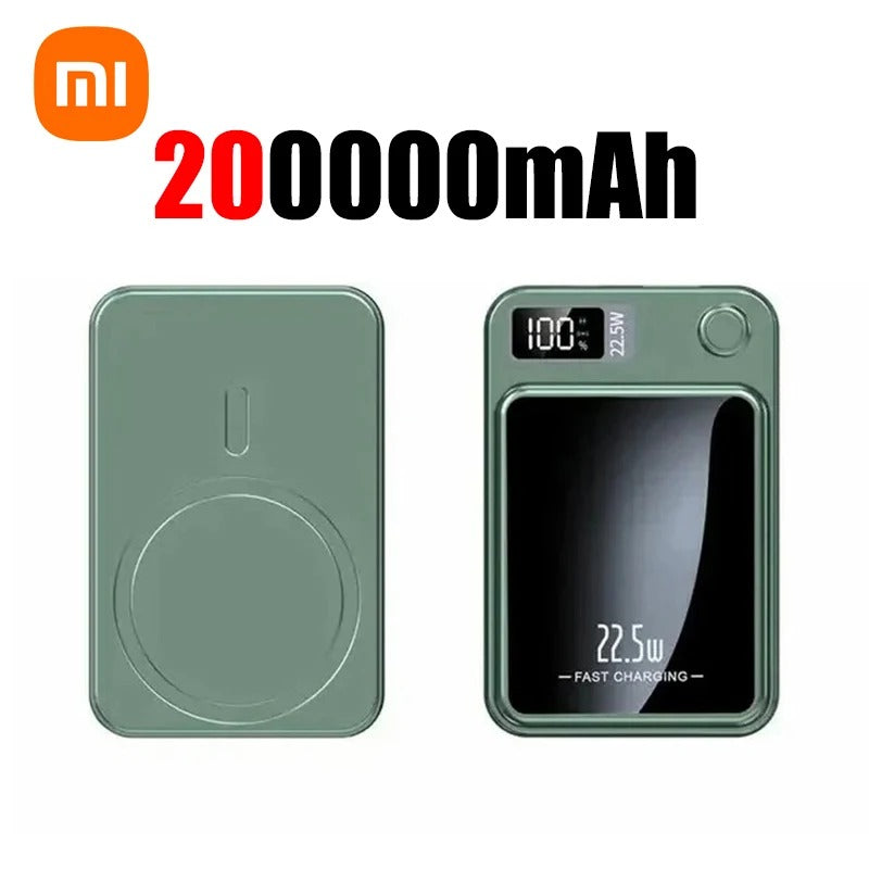 Xiaomi 200000mAh Power Bank Magnetic Wireless 22.5W Ultra Capacity Super Fast Charging Power Bank For IPhone16 Samsung 2025 - Buglass