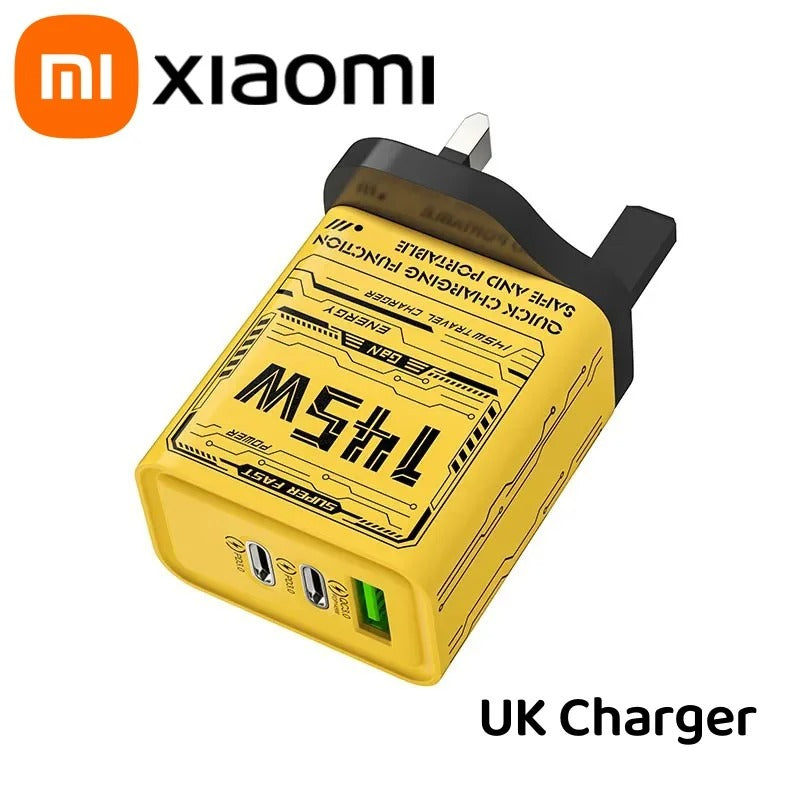 Xiaomi 145W Ultra Fast Charging 3-Ports PD USB Mobile Phones Charger EU/US/UK Plug Wall Adapter For iPhone Samsung Huawei NEW - Buglass